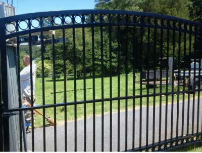 black aluminum gate built in charlotte north carolina
